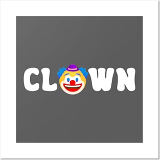 Clown White Posters and Art